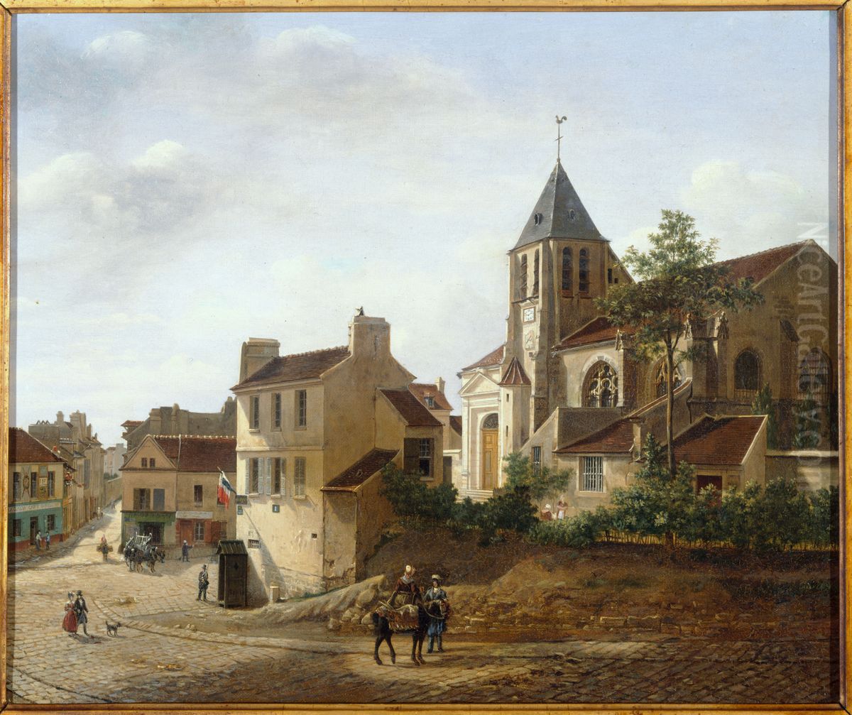 Vue de l'eglise Saint-Germain-de-Charonne Oil Painting by Etienne Bouhot