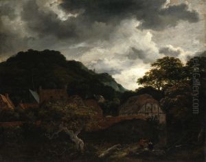 , Village near a Wooded Slope