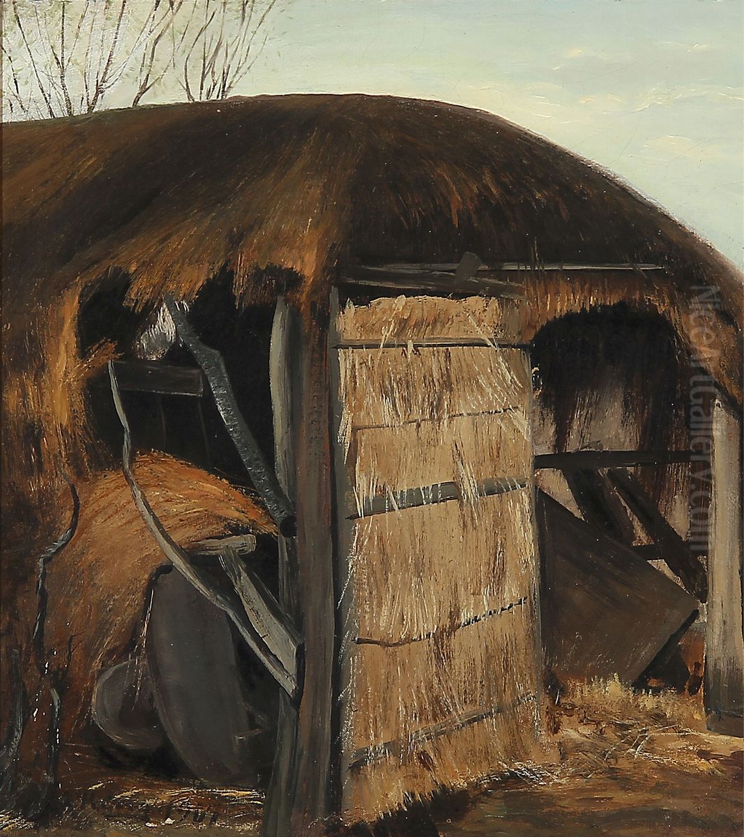 Old house Oil Painting by Laurits Andersen Ring
