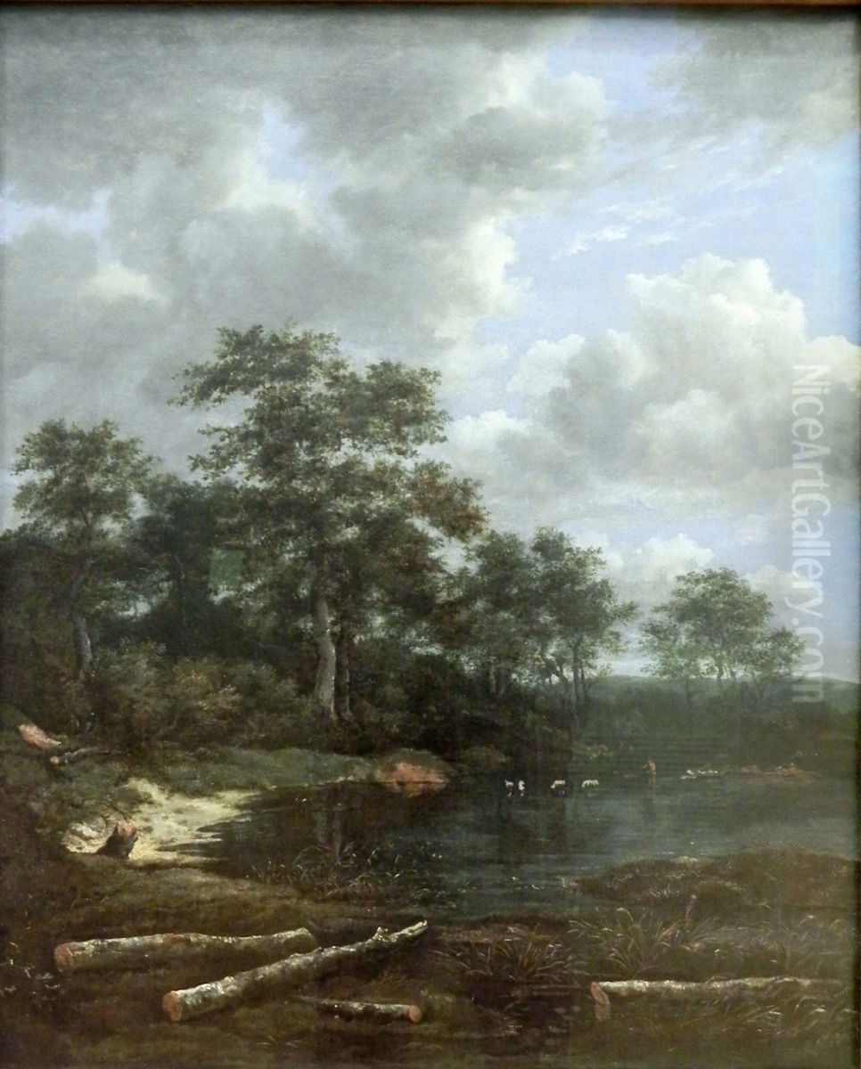 Pond at Forest Edge Oil Painting by Jacob Van Ruisdael