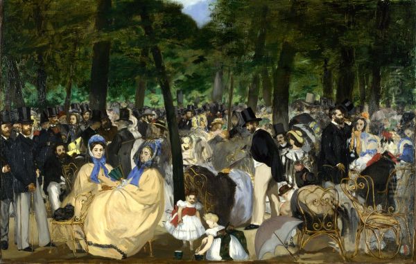 Musica en las Tullerias. Oil Painting by Edouard Manet