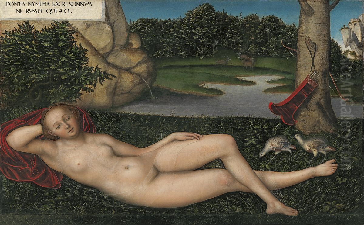 The Nymph at the Fountain Oil Painting by Lucas Cranach the Elder