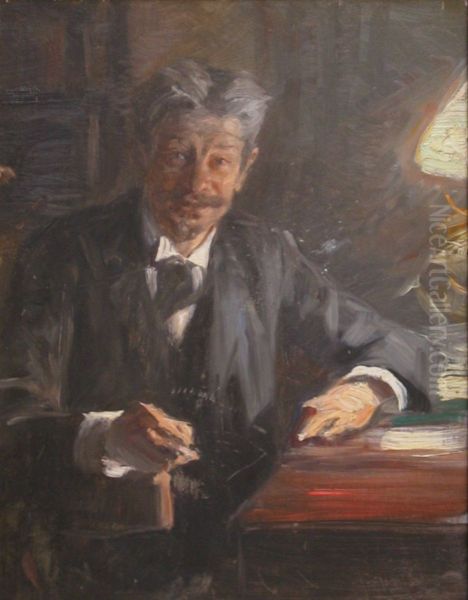 Georg Brandes - Skitse til maleri Oil Painting by Peder Severin Kroyer
