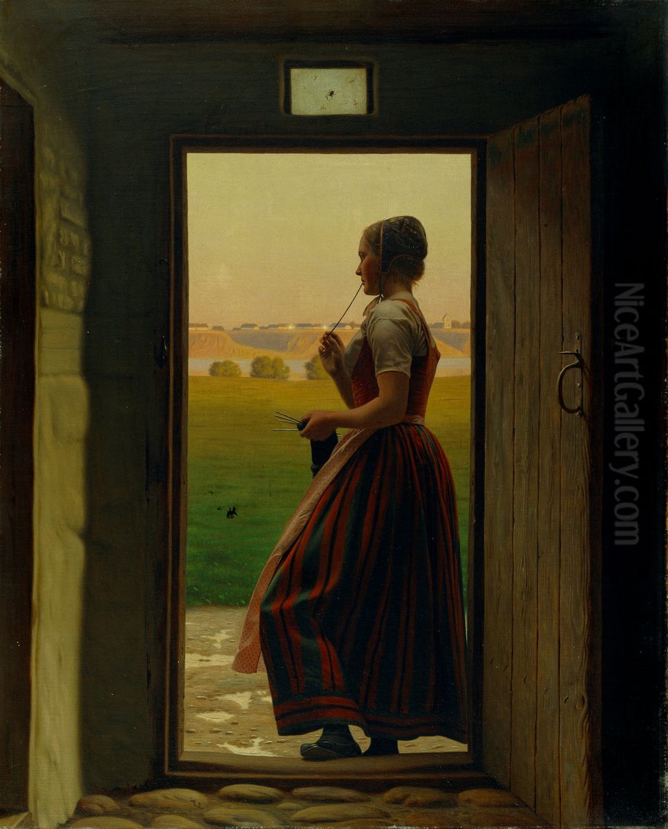 Surely He Will Come? Oil Painting by Christen Dalsgaard