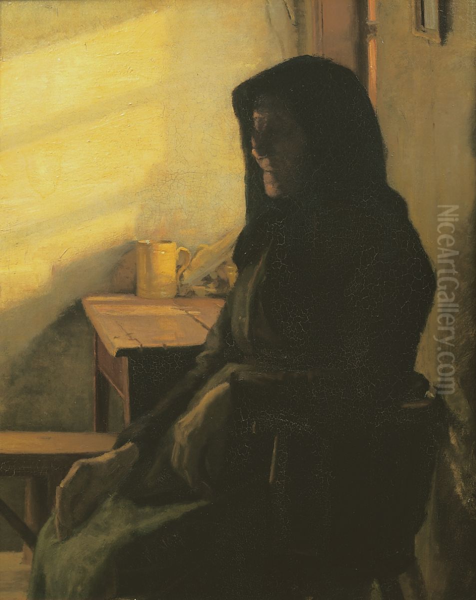 A blind woman in her room Oil Painting by Anna Ancher
