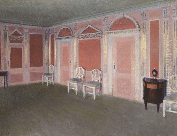 Interior in Louis Seize style. From the artist's home. Rahbeks Alle Oil Painting by Vilhelm Hammershoi