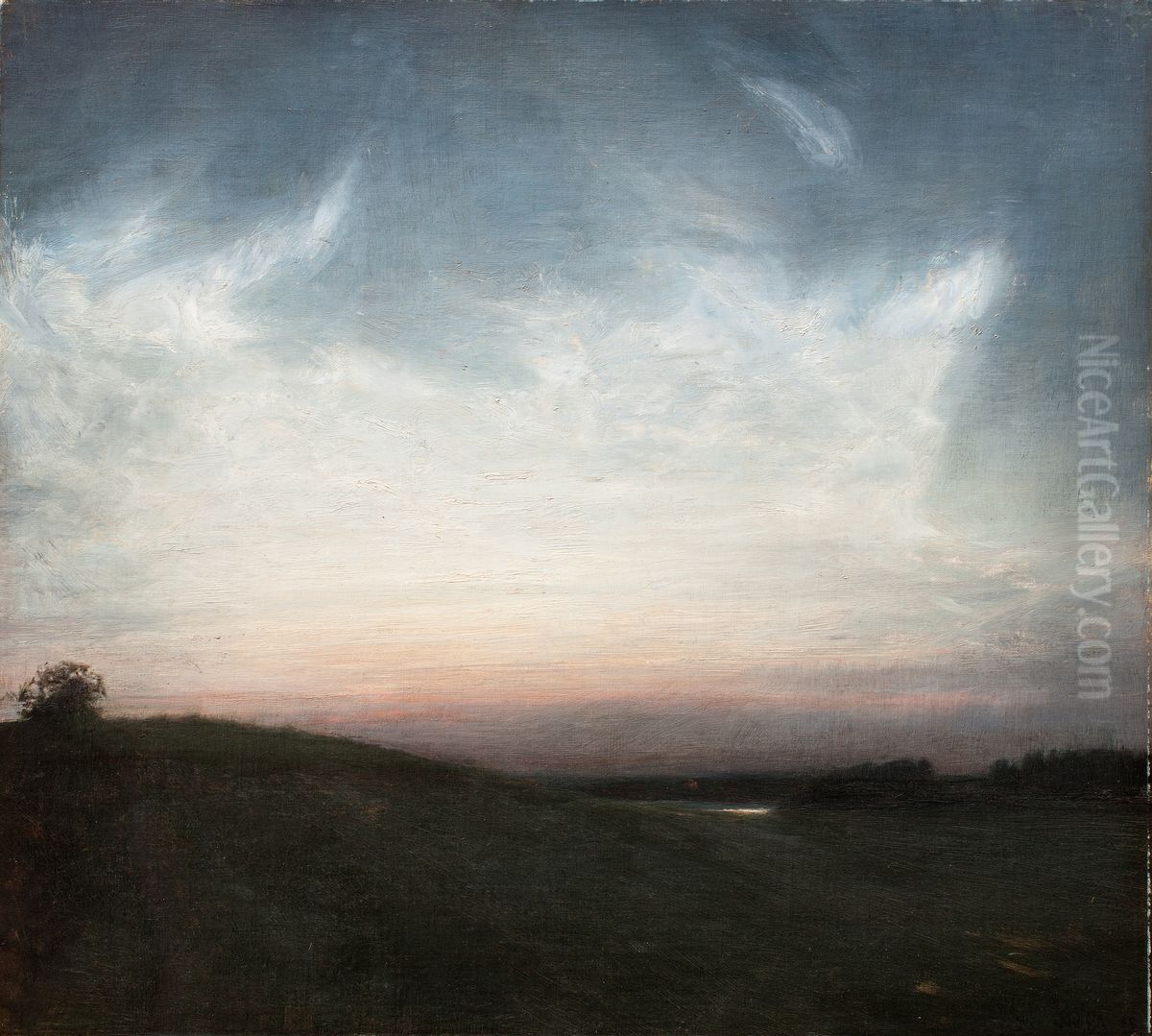 Summernight. Hosterkob Oil Painting by Julius Paulsen