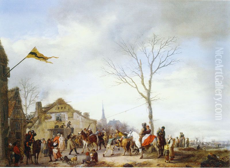 The Village Fair Oil Painting by Philips Wouwerman