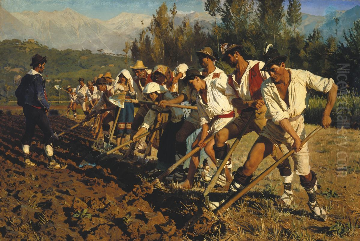 Italienske markarbejdere. Abruzzerne Oil Painting by Peder Severin Kroyer