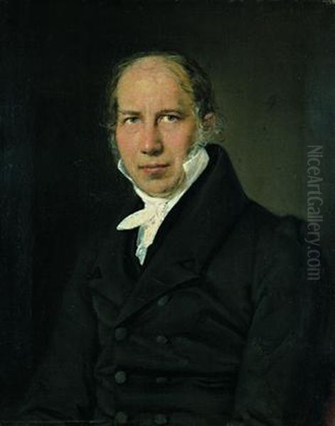 N.F.S. Grundtvig Oil Painting by Christian Albrecht Jensen