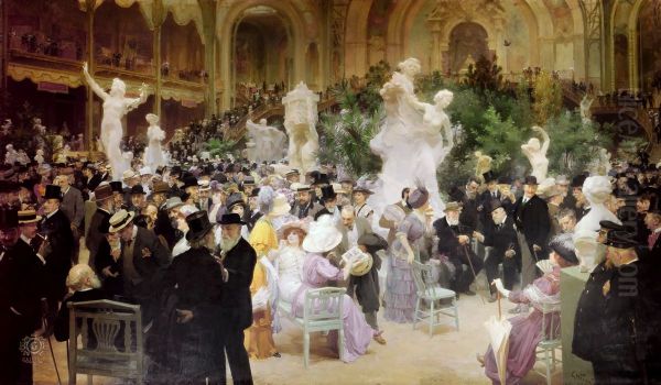 Un vendredi au Salon des Artistes francais Oil Painting by unknown