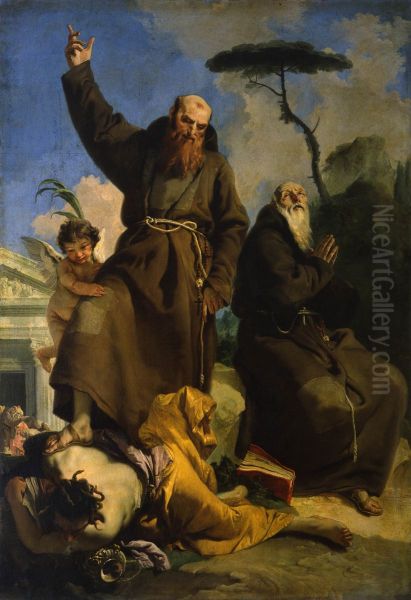 Saint Fidelis of Sigmaringen and Saint Joseph of Leonessa Oil Painting by Giovanni Battista Tiepolo