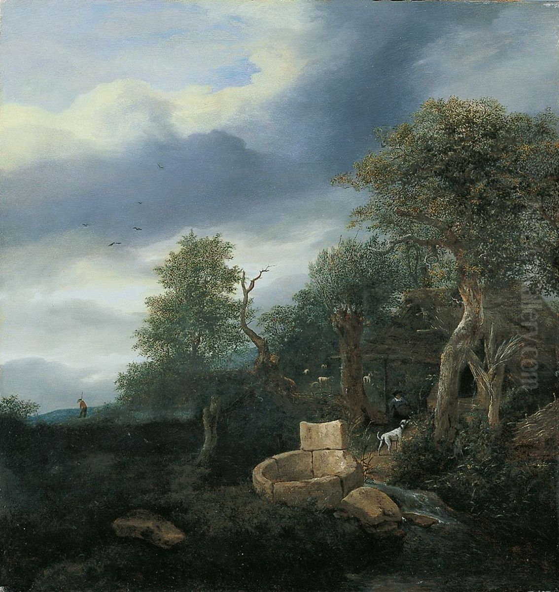 Landscape with a Well Oil Painting by Jacob Van Ruisdael