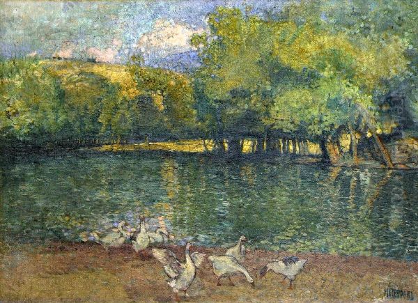 Erma River by the Town of Tran Oil Painting by Nikola Petrov
