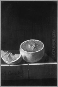 A Sliced Orange on a Stone Plinth