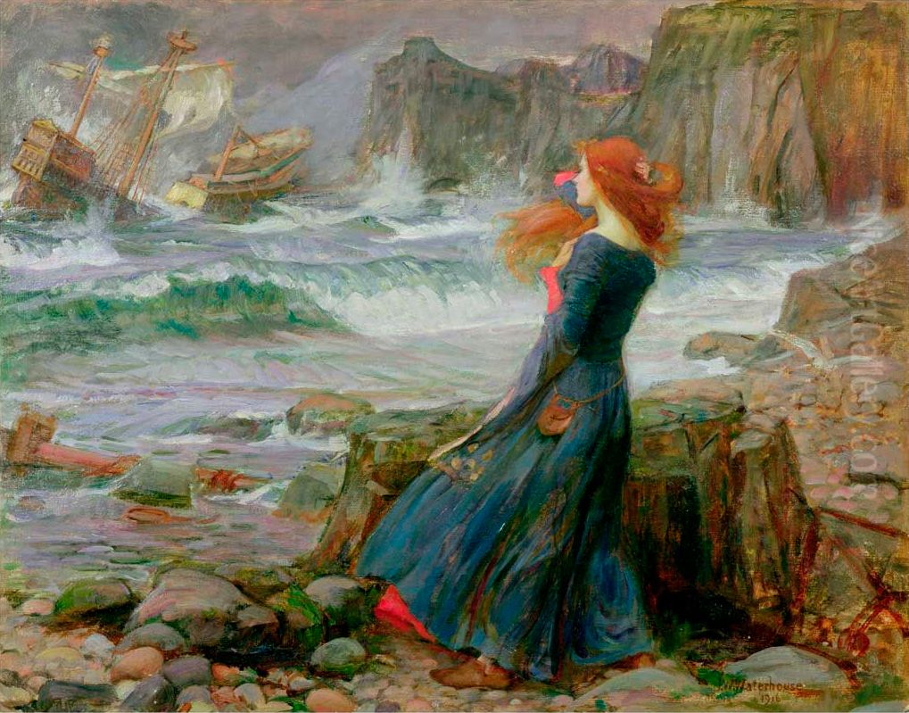 Miranda - The Tempest Oil Painting by John William Waterhouse