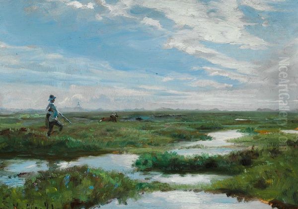 Skagen Heath near Brovandene Oil Painting by Peder Severin Kroyer