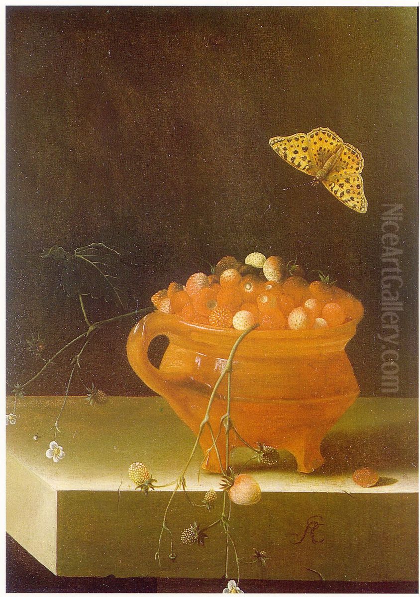 Pot of Strawberries Oil Painting by Adriaen Coorte