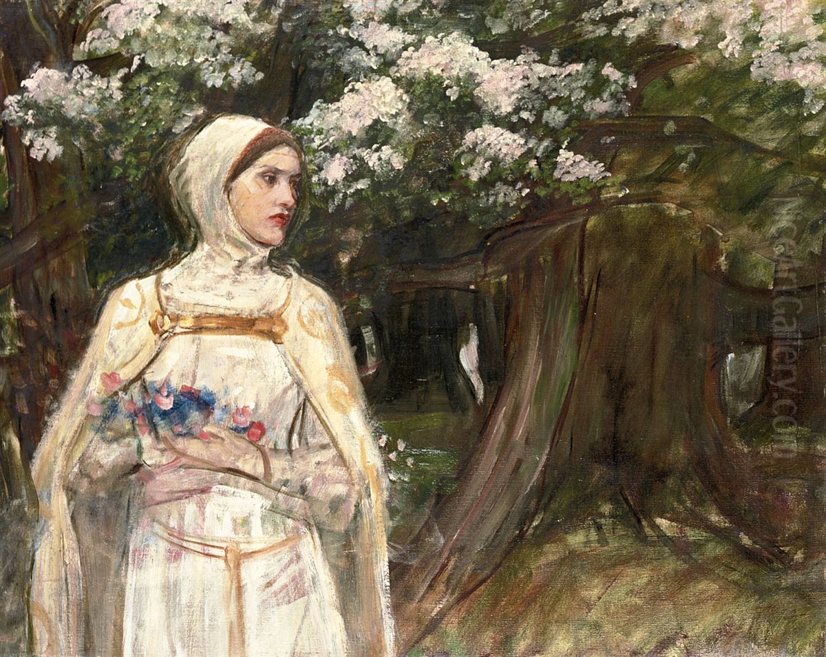 Beatrice Oil Painting by John William Waterhouse