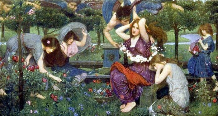 Flora and the Zephyrs Oil Painting by John William Waterhouse