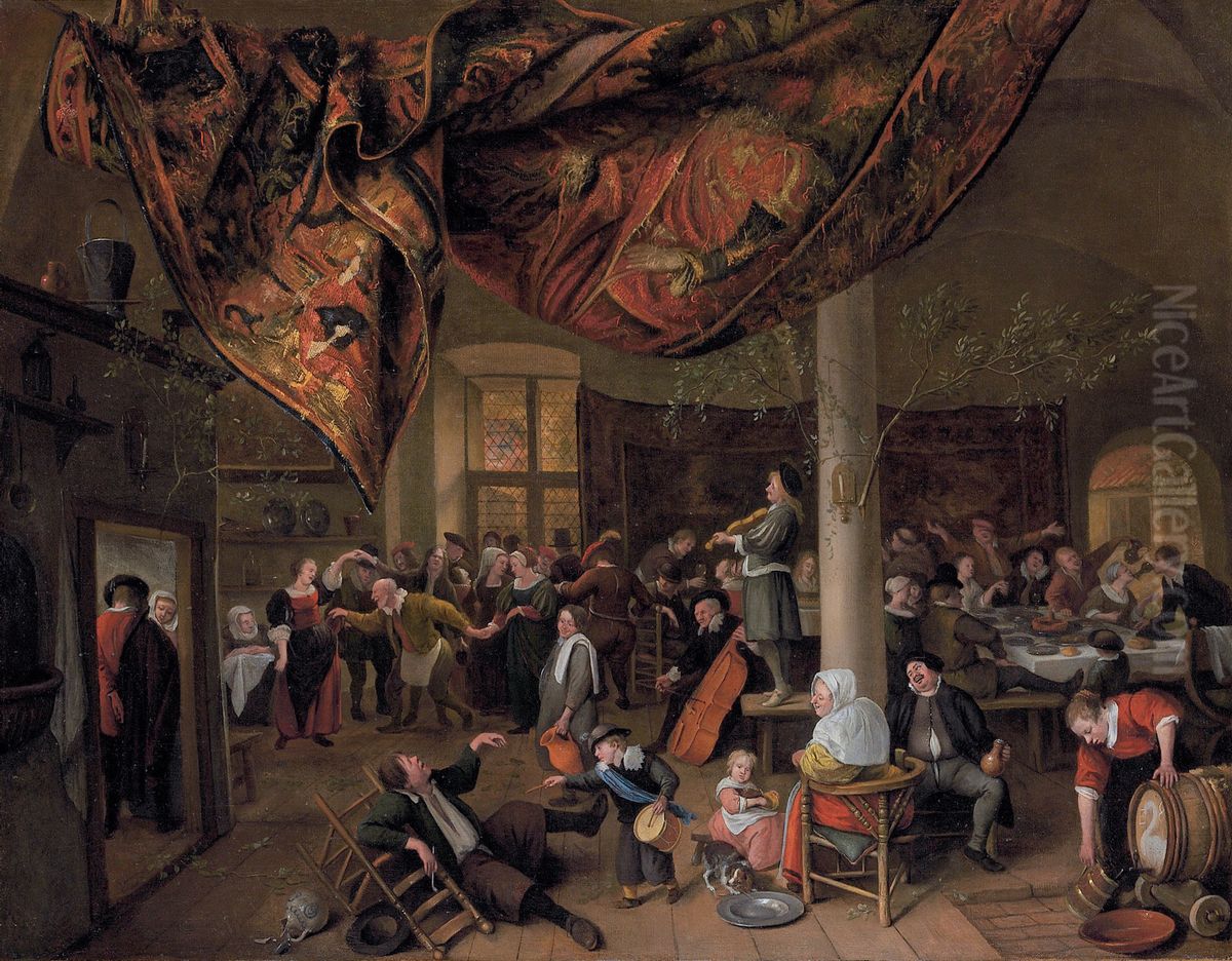 A peasant wedding Oil Painting by Jan Steen
