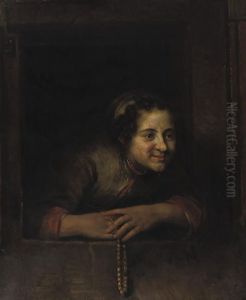 Girl leaning out of a window