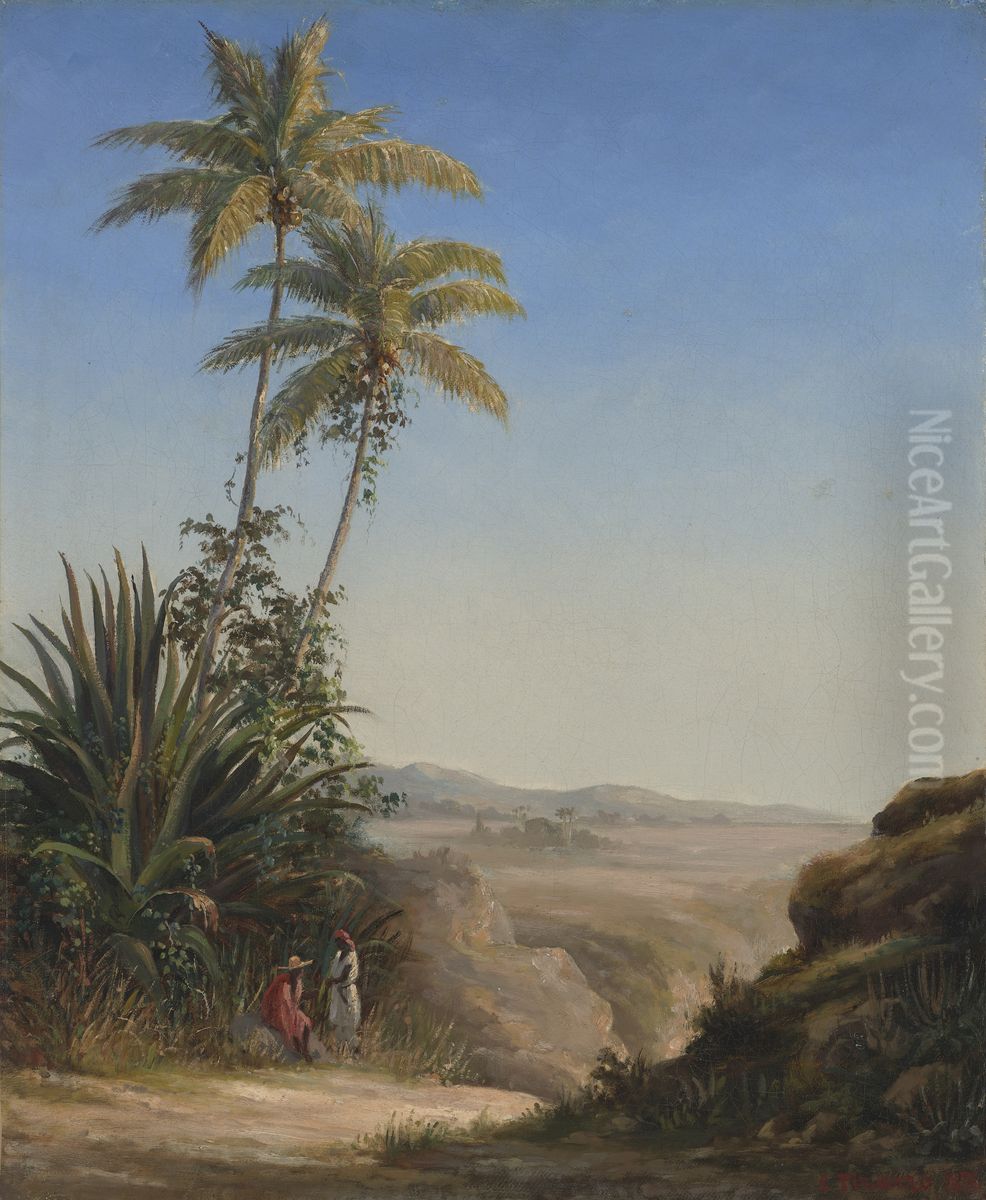 Paysage a St. Thomas (Landscape, St. Thomas) Oil Painting by Camille Pissarro