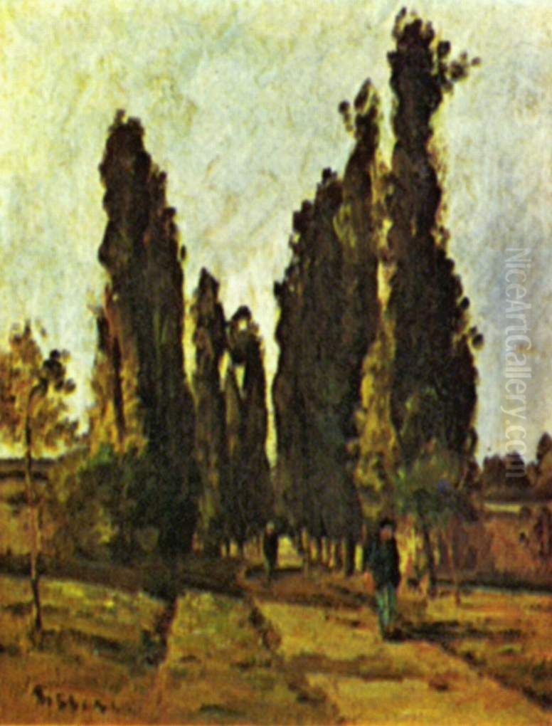 The road Oil Painting by Camille Pissarro