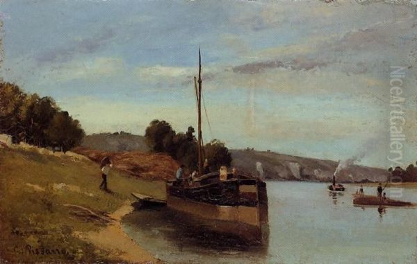 <<Riulk moe Seine bost (trutca ke Pissarro)>> Oil Painting by Camille Pissarro