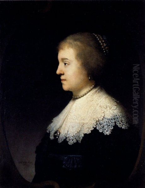 Portrait of Saskia van Uylenburgh Oil Painting by Rembrandt