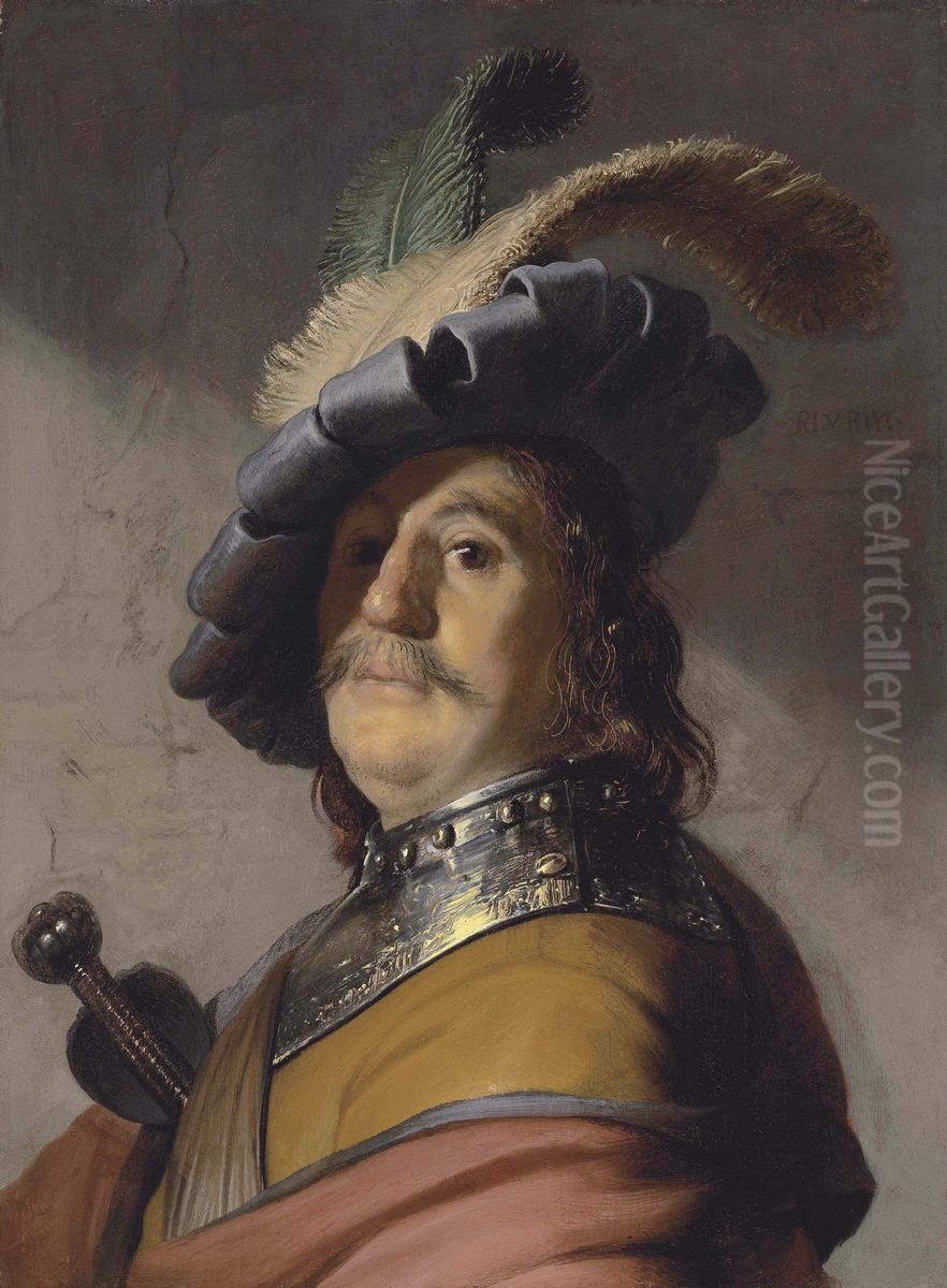 A man in a gorget and cap Oil Painting by Rembrandt A man in a gorget and cap Oil Painting by Rembrandt