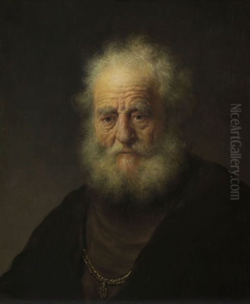 Buste eines Greises mit goldener Kette Oil Painting by Rembrandt