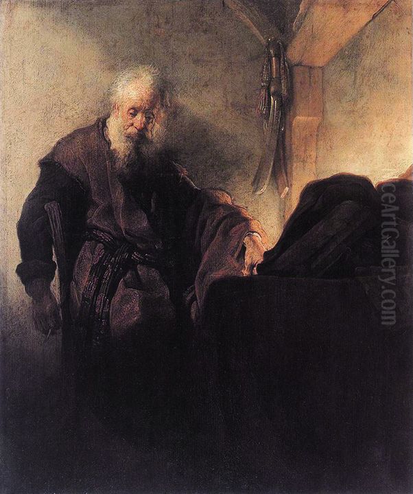 St. Paul at His Writing-Desk Oil Painting by Rembrandt