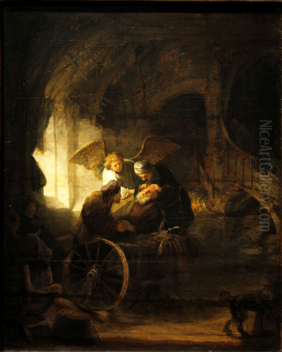 Tobias Healing his Father by Rembrandt Oil Painting by Rembrandt Tobias Healing his Father by Rembrandt Oil Painting by Rembrandt
