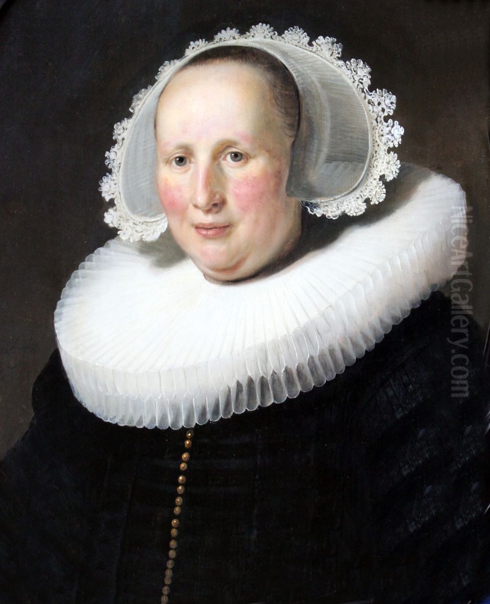 Portrait of Maertgen van Bilderbeecq, Wife of Willem Burggraeff Oil Painting by Rembrandt