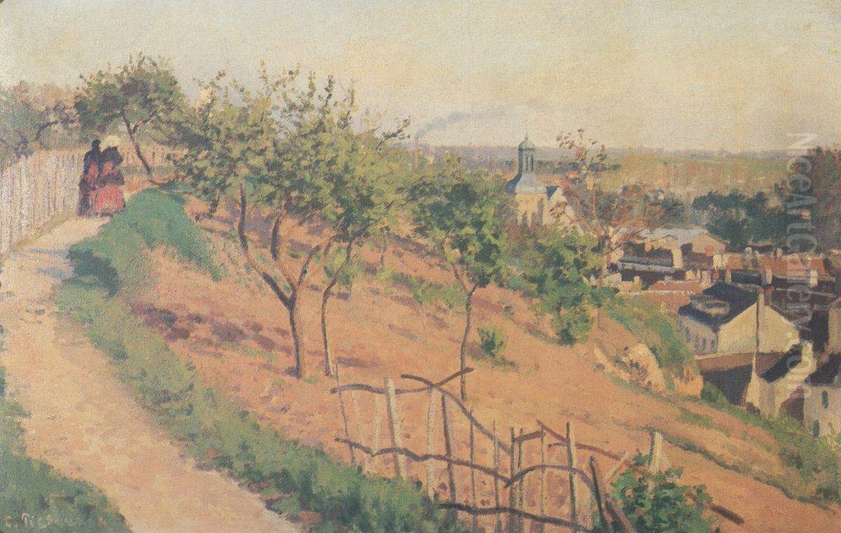 La Sente de Justice, Pontoise Oil Painting by Camille Pissarro