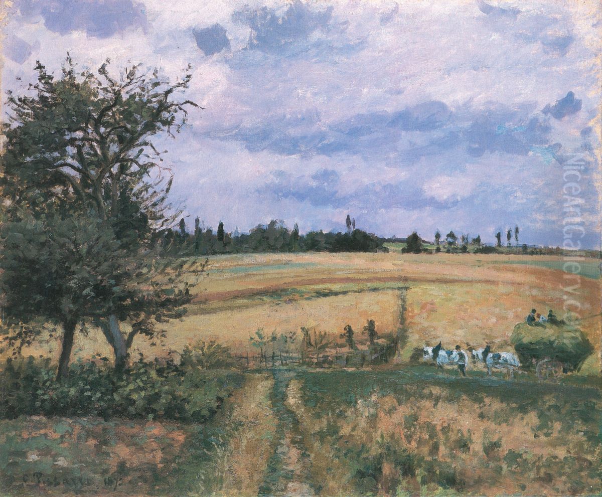 Landscape at Pontoise Oil Painting by Camille Pissarro