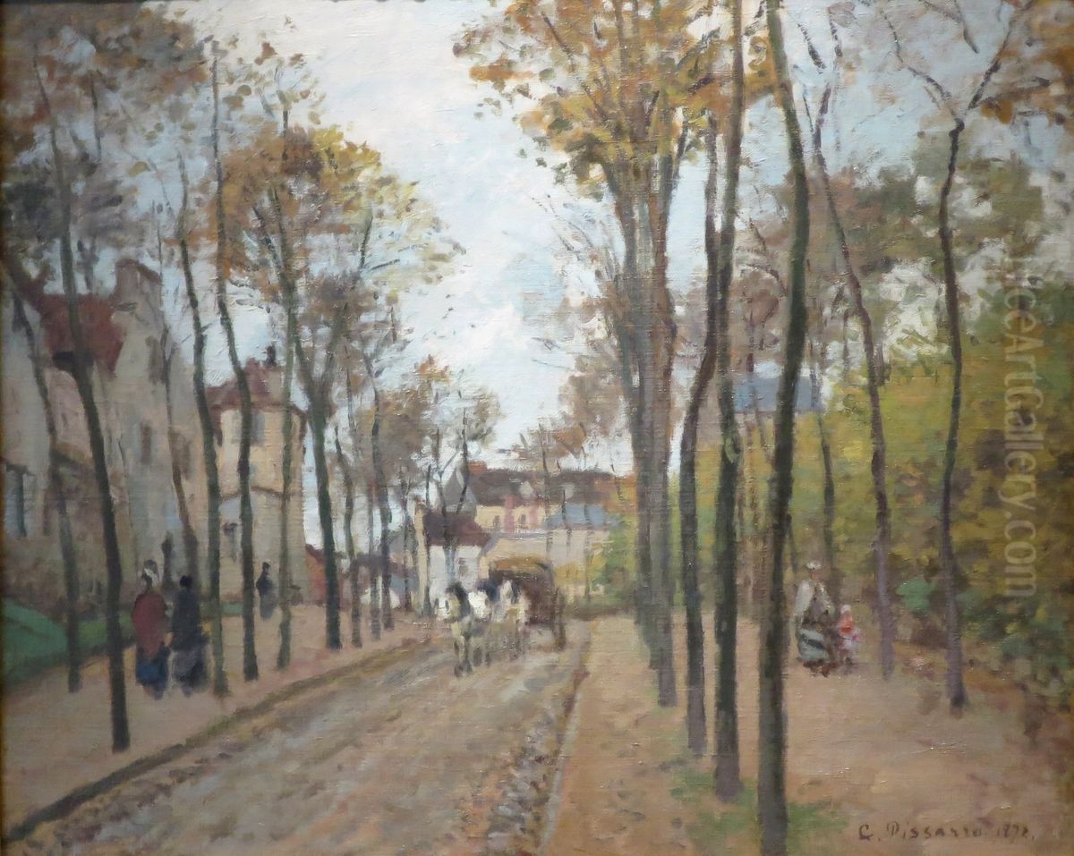 The Boulevard des Fosses, Pontoise Oil Painting by Camille Pissarro