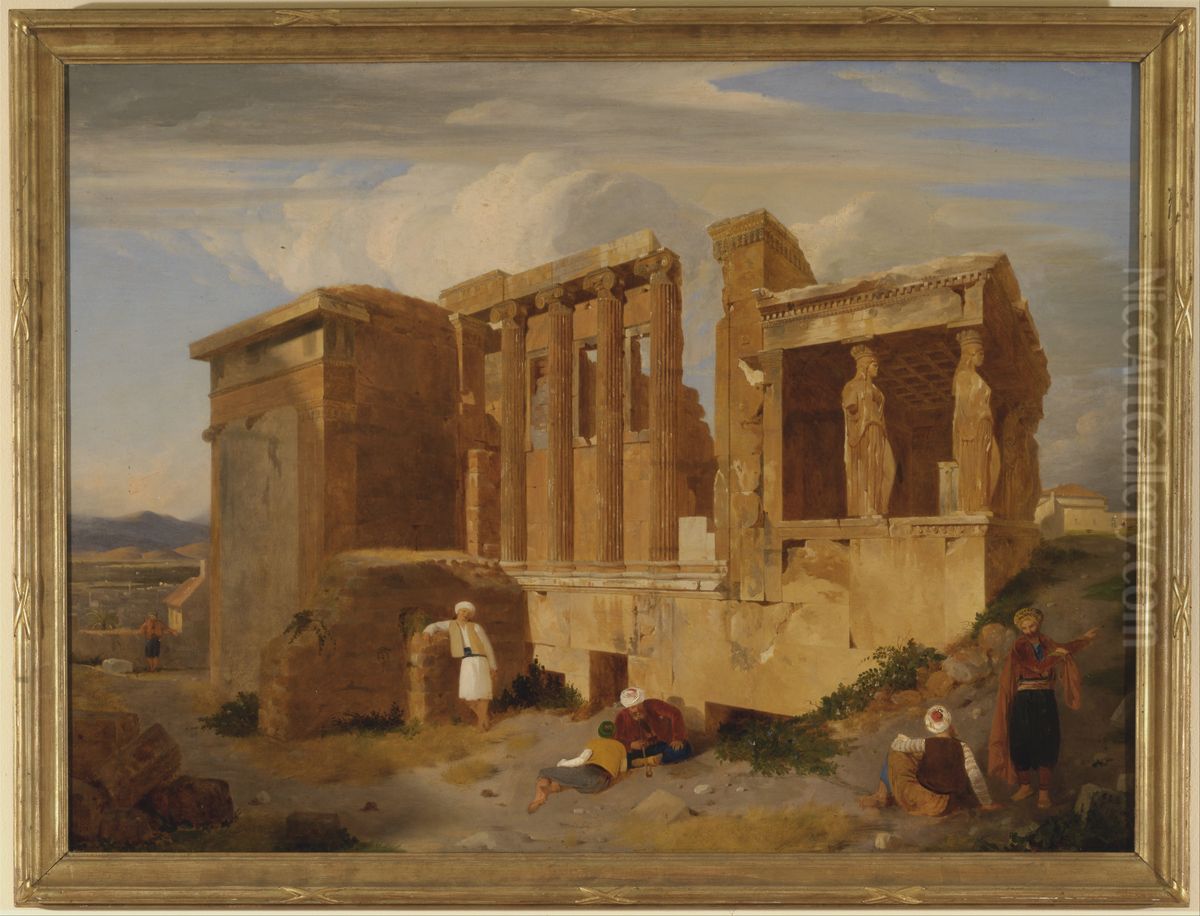 The Erechtheum, Athens, with Figures in the Foreground Oil Painting by Charles Lock Eastlake