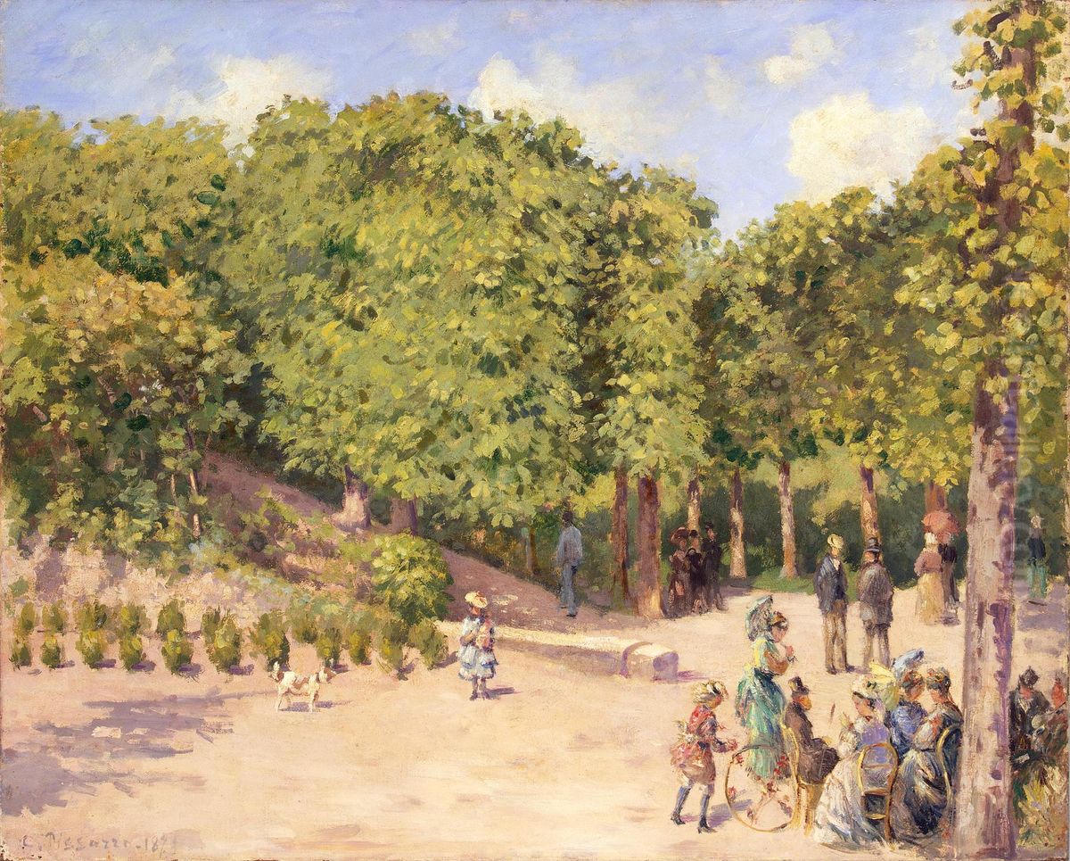 Parc de la ville a Pontoise Oil Painting by Camille Pissarro