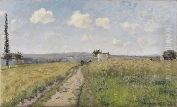 June Morning at Pontoise Oil Painting by Camille Pissarro