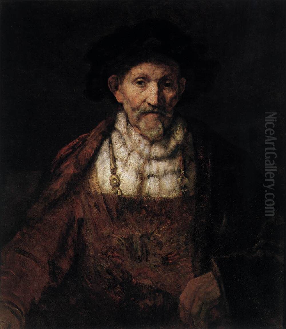 Half length figure of an old man in fantasy costume Oil Painting by Rembrandt Half length figure of an old man in fantasy costume Oil Painting by Rembrandt