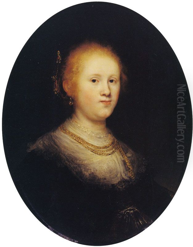 Bust of a young woman Oil Painting by Rembrandt