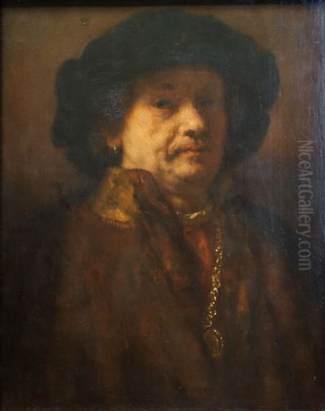 Portrait of Rembrandt van Rijn (1606-1669) Oil Painting by Rembrandt