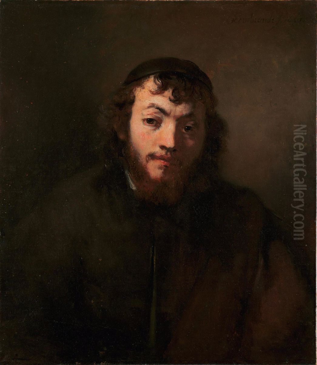 Bust of a young jew Oil Painting by Rembrandt