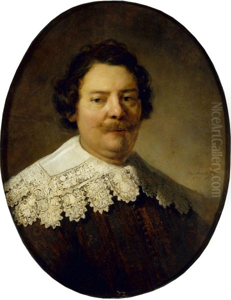 Portrait of Willem Burggraeff, husband of Maertgen van Bilderbeecq Oil Painting by Rembrandt