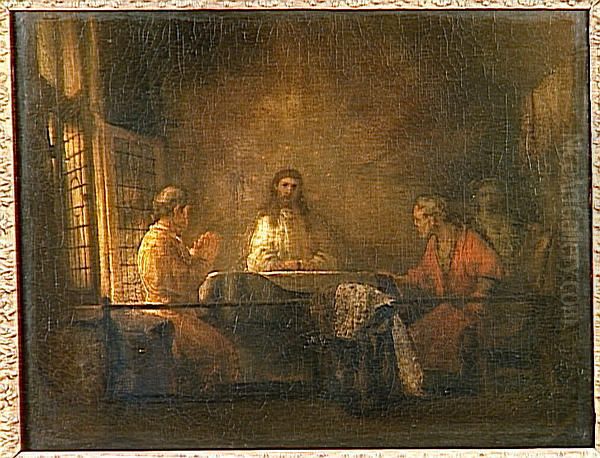 The Pilgrims of Emmaus 1660 Oil Painting by Rembrandt The Pilgrims of Emmaus 1660 Oil Painting by Rembrandt