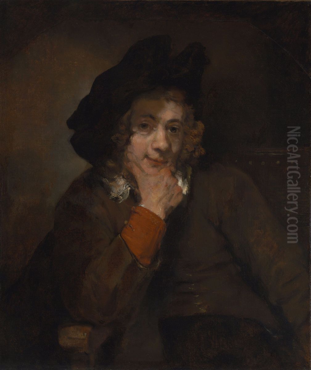Borststuk van een jonge man Oil Painting by Rembrandt