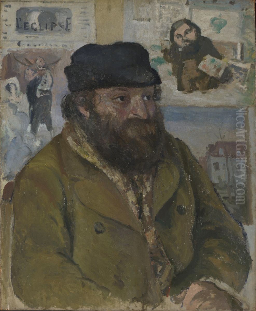 Portrait of Cezanne Oil Painting by Camille Pissarro