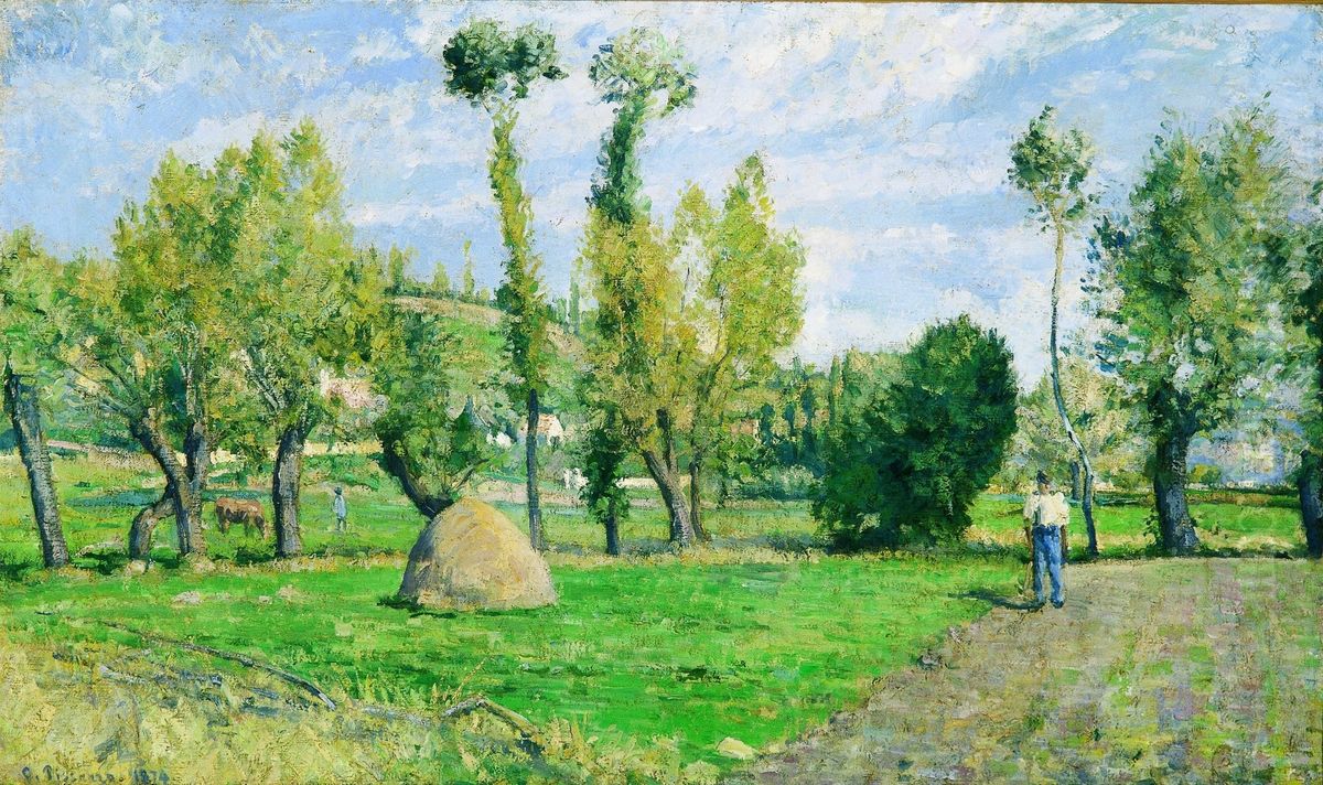 Meadows at Le Valhermeil, Auvers-sur-Oise Oil Painting by Camille Pissarro